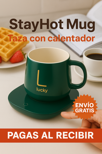 StayHot Mug Set Taza + Calentador de Lujo
